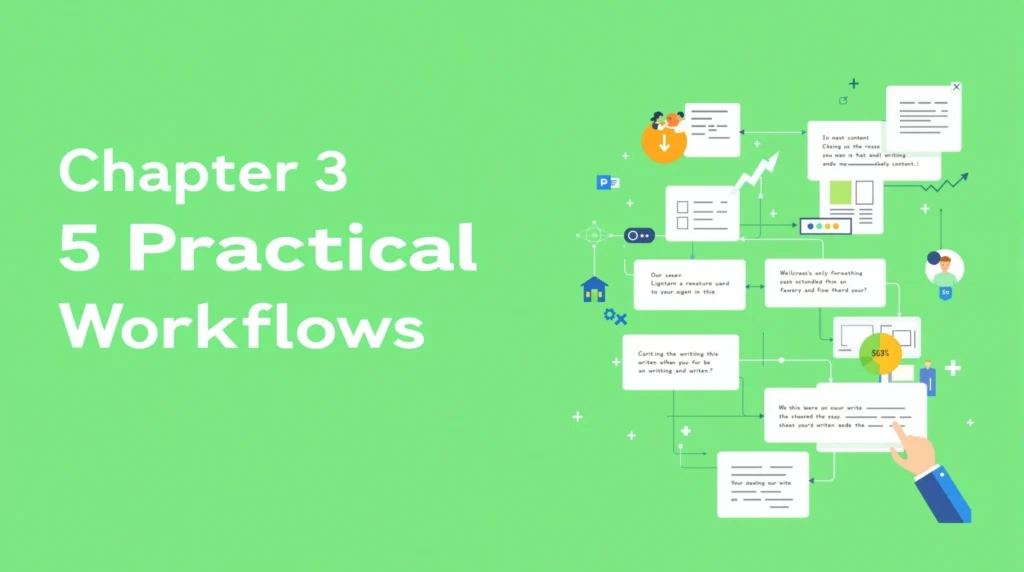 コピー&ペースト可能なプロンプトテンプレート集。ドキュメントテンプレート、テキストスニペット、コードブロックを緑色の実用的なグリッドレイアウトで表現